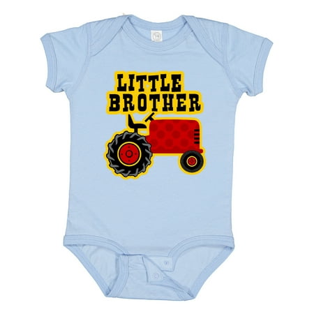 

Inktastic Red Tractor Little Brother Gift Baby Boy Bodysuit