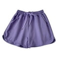 thumbnail image 3 of ZyeKqe Plus Size Sweat Shorts for Women Drawstring High Waisted Gym Shorts Wide Leg Soft Comfy Sport Shorts, 3 of 4