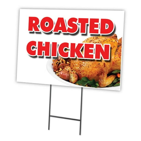 SignMission C-1824-DS-Roasted Chicken 18 x 24 in. Roasted Chicken Yard Sign & Stake