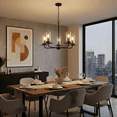 thumbnail image 6 of Vivio Lighting 5-Light Modern Matte Black Corded Electric Candle Stick Chandeliers, 6 of 6
