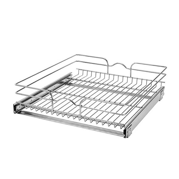 Rev-A-Shelf 21 Inch Wide 22 Inch Deep Base Kitchen Cabinet Pull Out Wire Basket
