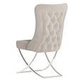 thumbnail image 5 of Ottomanson Imperial Upholstered Modern Silver Legged Dining Chair, Set of 2, Beige, 5 of 8