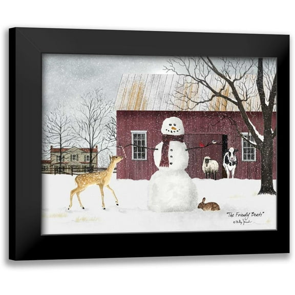 Jacobs, Billy 14x12 Black Modern Framed Museum Art Print Titled - The Friendly Beasts
