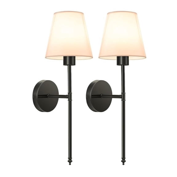 Black battery powered wall lamp, set of 2, with 2000mAh dimmable detachable bulb and remote control, multi-color wireless wall lamp, suitable for bedroom, living room, corridor decoration