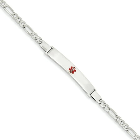White Gold Medical Jewelry Bracelet - 14k White Gold 7in Medical Jewelry ID Bracelet
