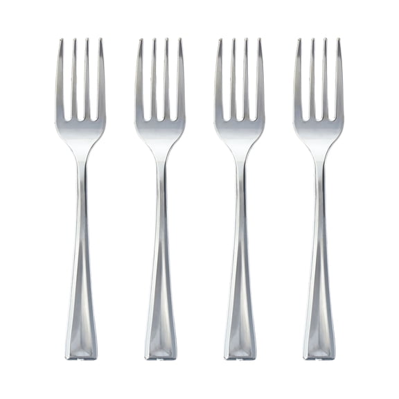 12 Packs: 24 ct. (288 total) Silver Plastic Mini Forks by Celebrate It