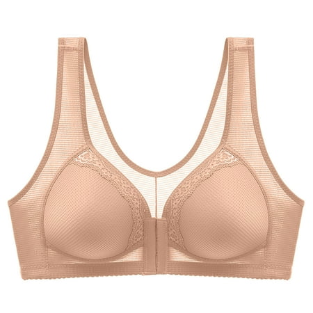 

qILAKOG One-Piece Women Bras Wirefree Full Coverage Front Closure Women Sexy Plus Size Comfortable Push Up Bralettes Female Everyday Wear Non-Steel Ring Bra Ladies Underwear 42