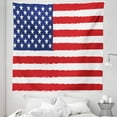 thumbnail image 1 of American Flag Design Tapestry, National Symbolism of the Land of Opportunity Illustration, Fabric Wall Hanging Decor for Bedroom Living Room Dorm, 5 Sizes, White Vermilion Indigo, by Ambesonne, 1 of 1