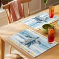 thumbnail image 4 of Summer Marine Life Placemats Set of 1, Nautical Sea Turtle Rustic Flowers Blue Wood Grain Non-Slip Place Mats Washable Table Mats for Kitchen Dining Table Decorations Indoor/Outdoor, 4 of 9