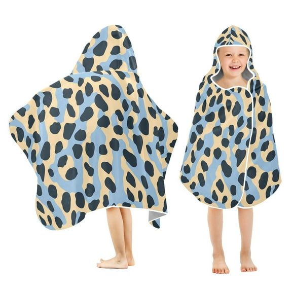 joogoo Leopard Blue-h1 Kids Hooded Beach Towel Baby Bath Towel 23.5"x50"