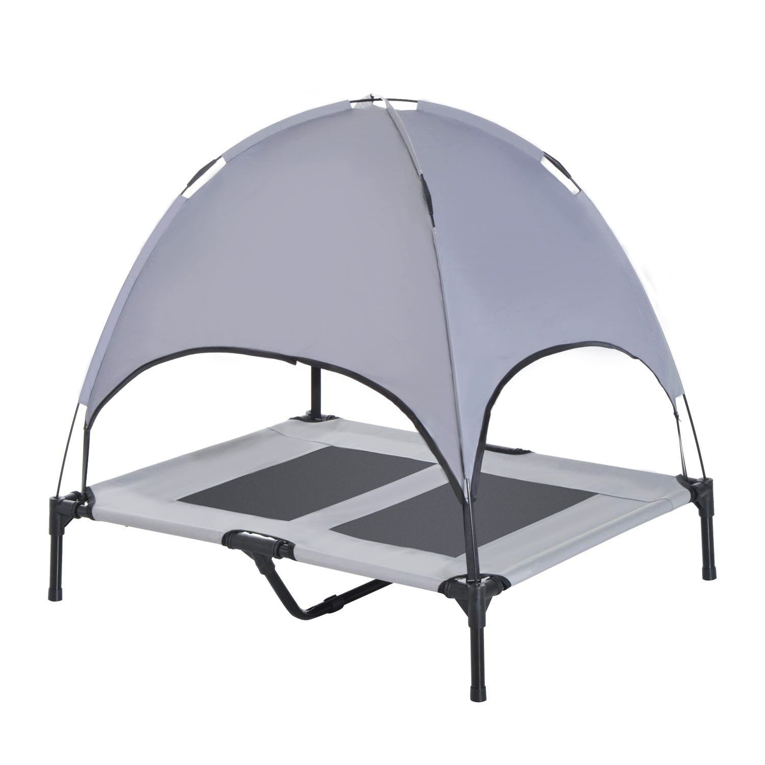 Pawhut Elevated Cooling Dog Bed Cot w/ Canopy Shade ...