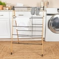 thumbnail image 5 of Household Essentials Bamboo V-Shaped Folding Clothes Drying Rack, Compact Upscale Laundry Rack with 9 Dowels, Environmentally Friendly, Stable Frame, 5 of 12