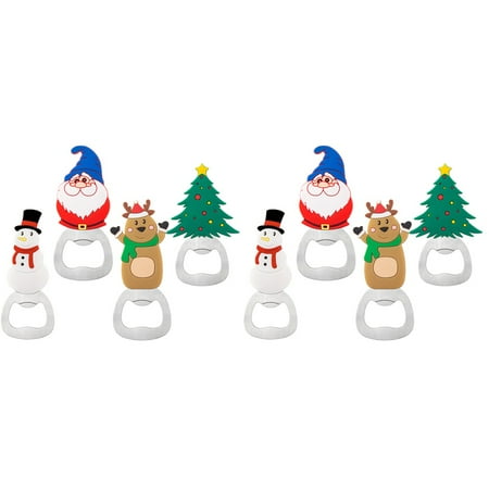 

BERTDOMD 8 Pcs Christmas Themed Bottle Openers Portable Beer Bottle Openers Christmas Party Gifts