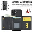 thumbnail image 2 of DG.MING Wallet Case for iPhone 16 6.1inch,Detachable Magnetic Wallet Phone Case with RFID Blocking, Card Slot,Holder, Leather Phone Case for Men Women,Black,For iPhone 16, 2 of 9