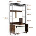 thumbnail image 2 of Ataucjin 2-in-1 Litter Box Enclosure with 4-Tier Shelves and Cat Scratching Post, Large Wood Cat Litter Box Furniture Hidden with Storage, Fit Most of Litter Box, 2 of 6