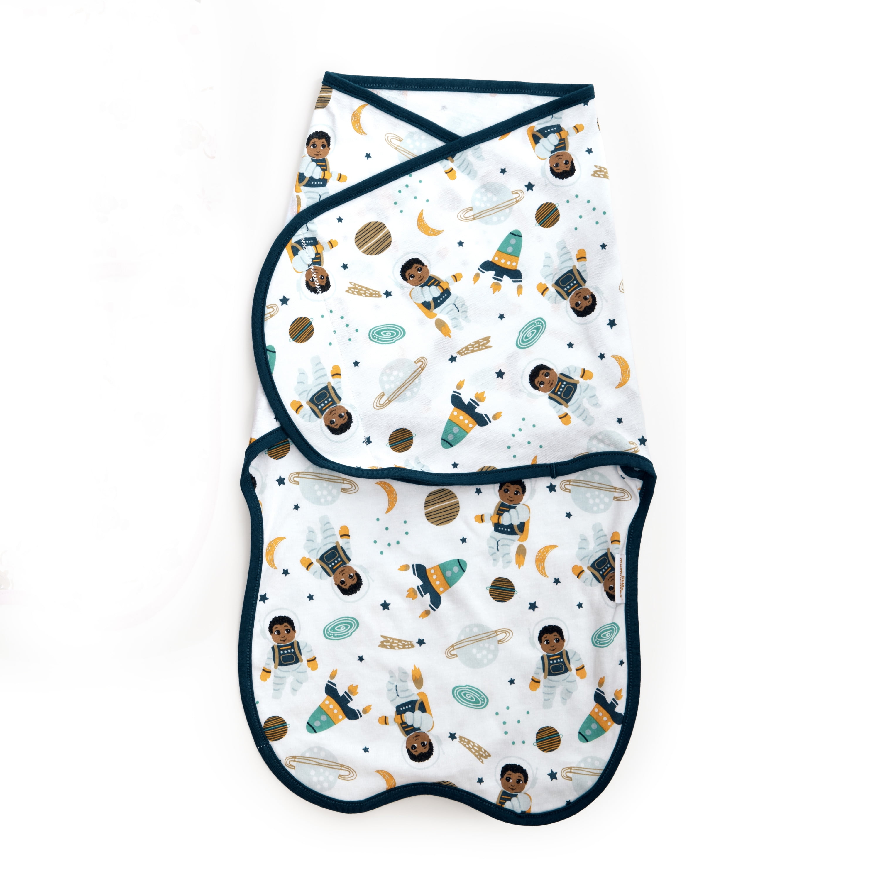 Little Muffincakes Baby Swaddle 100% Cotton, Astronaut and Space Theme (Ashton) for Newborn - 3 Months
