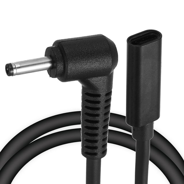 0.5FT USB C to DC PD Power Fast Charging Cable, 3.5mmx1.35mm 65W/18V-20V DC Power Cable, Type C Input 3.25A Adapter Jack Converter for Router, Camera, TV Box, Desk Lamp(Black)
