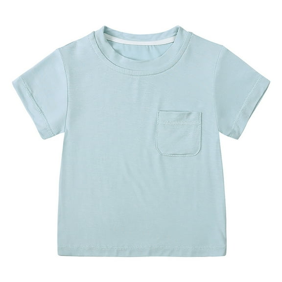 FLMEI Unisex Infant Baby Crewneck T-Shirt Short Sleeve Solid Color Tees Shirts for Boys Girls 3 Months-3 Years Summer T-Shirt Tops