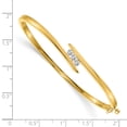 thumbnail image 2 of Solid 14k Yellow Gold Diamond Bangle Cuff Bracelet 7" (Width = 7mm ) (.309 cttw.), 2 of 3