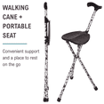 thumbnail image 5 of Switch Sticks Folding Walking Cane with Built-In Seat, Lightweight Aluminum, 34 in. Tall, 220 lb. Capacity, Travel and Outdoor Support, 5 of 8