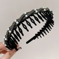 thumbnail image 4 of High Cranium Artificial Pearl Hairband,Elegant Beaded Pearl Headbands with Teeth, Comb Hair Hoop Band Head With Teeth Reversible Comb Head , Non Slip Hair Comb Head Bands Hairs Accessories Gift, 4 of 4