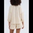 thumbnail image 4 of Conjunto de Dos Piezas para Mujer: Top de Larga con Lazo y Bóxer con Volantes Conjunto Informal A Juego Albaricoque L, 4 of 10