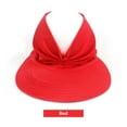 thumbnail image 5 of Women Hat Summer Outdoor Sunhat Girls Beach Sun Visor Cap Ladies Ponytail Adjustable Hat, Red, 5 of 9
