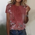 thumbnail image 2 of MEICHEN Womens Casual Short Sleeve Tops Neck T Shirts Summer Loose Fit Daily Wear Blouse for Women, 2 of 9