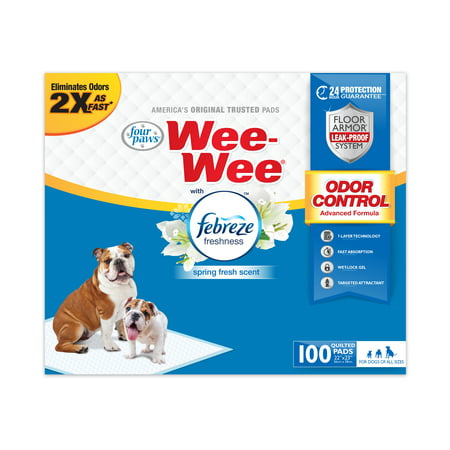 Four Paws Wee-Wee Odor Control Pads with Febreze Freshness 22 in x 23 (Best Wee Wee Pads Reviews)