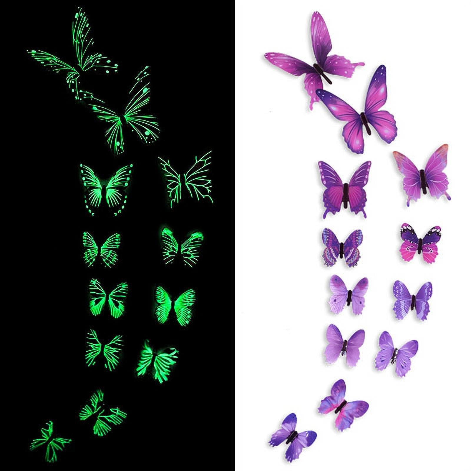 Details about   12pcs PVC 3D Crystal Butterfly Wall Stickers Art Decal DIY Home Bedroom Decorate 
