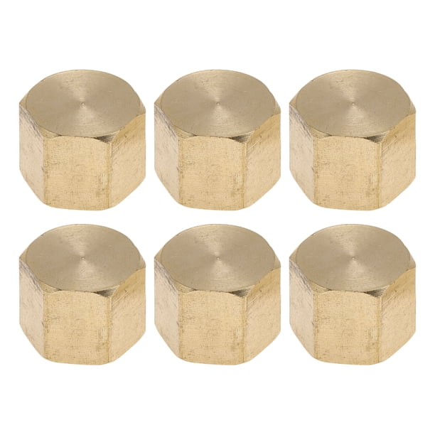 Accesorio de tubería de latón Unique Bargains 1/8" tapón roscado interno 25/64" 6 piezas