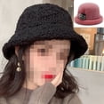 thumbnail image 4 of Sombrero redondo para mujer, sombrero vintage con acento floral, 4 of 5