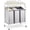 Gray, variant on Space-Saving Foldable Laundry Cart with Wheels, 4.5 Bushel Steel Wire Basket, 35''x15.7''x22'', Chrome Finish, 5'' Heavy-Duty Casters