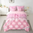 thumbnail image 2 of Manfei Personalized Initial K 7pcs Bedding Comforter Set,Dreamy Pprincess Queen Bedding Sets Super Cozy,Bow Tie Butterfly Queen Sheet Sets,Bling Glitter Room Decor,Reversible, 2 of 8
