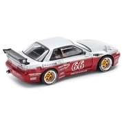 Nissan Pandem S13 RHD (Right Hand Drive) #66 Moontech Silver and Red Metallic 1/64 Die Cast Model Car by Pop Race