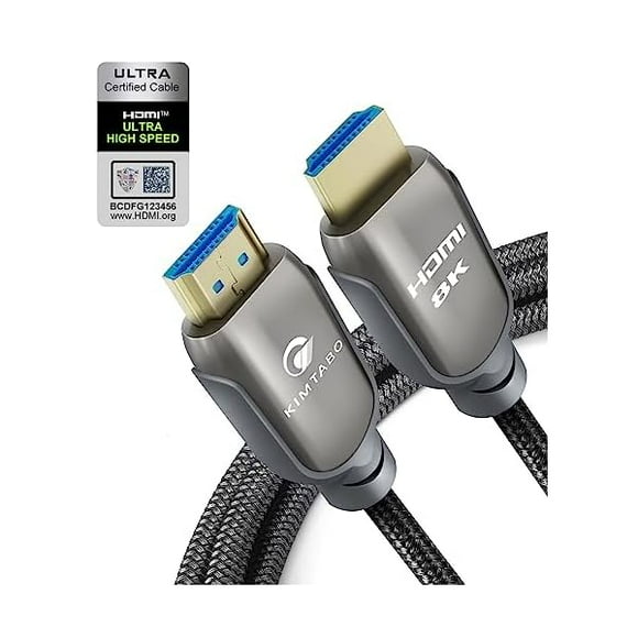 HDMI 2.1 Cable 15 ft 48 Gbps, Ultra High Speed HDMI Cable, 4K HD 120Hz 144Hz 2K 240Hz HDMI Cord, eARC HDCP 2.2&2.3 HDR 10+ Dolby Compatible with PS5/Xbox Series x/Apple TV 4K