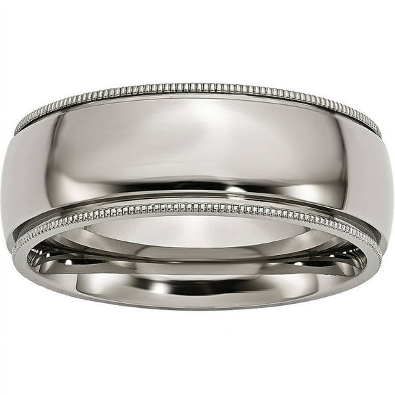 Primal Steel Titanium 8mm Grooved and Beaded Edge Band