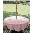 thumbnail image 2 of Outdoor Tablecloth with Umbrella Hole Zipper Pink Cherry Round Tablecloth 54" Waterproof Outside Table Cloth Elegant Pastoral Farmhouse Art Polka Dots Patio Table Cover Tablecloths for Picnic Party, 2 of 8