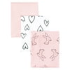 Little Star Organic Baby Girl 3 Pk Burp Cloths, One Size