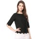 thumbnail image 1 of Blusa Bordado Cuello Redondo Codo De Para Mujer Mangas Negro XL, 1 of 6