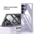 thumbnail image 3 of Magsafe Case For Samsung Galaxy S24 Ultra, Transparent PC Military-Grade Shockproof Protective Cover with Camera Kickstand, 3 of 4