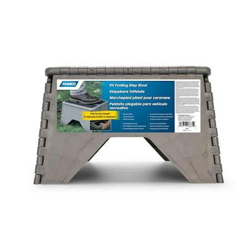 Camco STEP STOOL, PLASTIC, FOLDING W/NON SKID, SILVER MULTILINGUAL