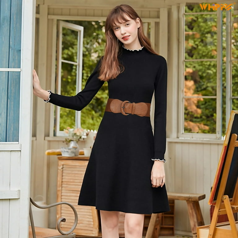WHIPPY Women Elastic Wide Belt Stretch Waist Belt for Dress
