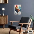 thumbnail image 6 of JEUXUS Rooster Wooden Floor Iron Art Wall Hanging 8*12in 8x12in, 6 of 7