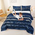 thumbnail image 3 of Manfei Rustic Usa Flag Queen Comforter Set,Grunge Camo Comforter Sets Queen,Blue,Navy Blue Reversible,3 Pieces,1 Comforter and 2 Pillowcases, 3 of 7