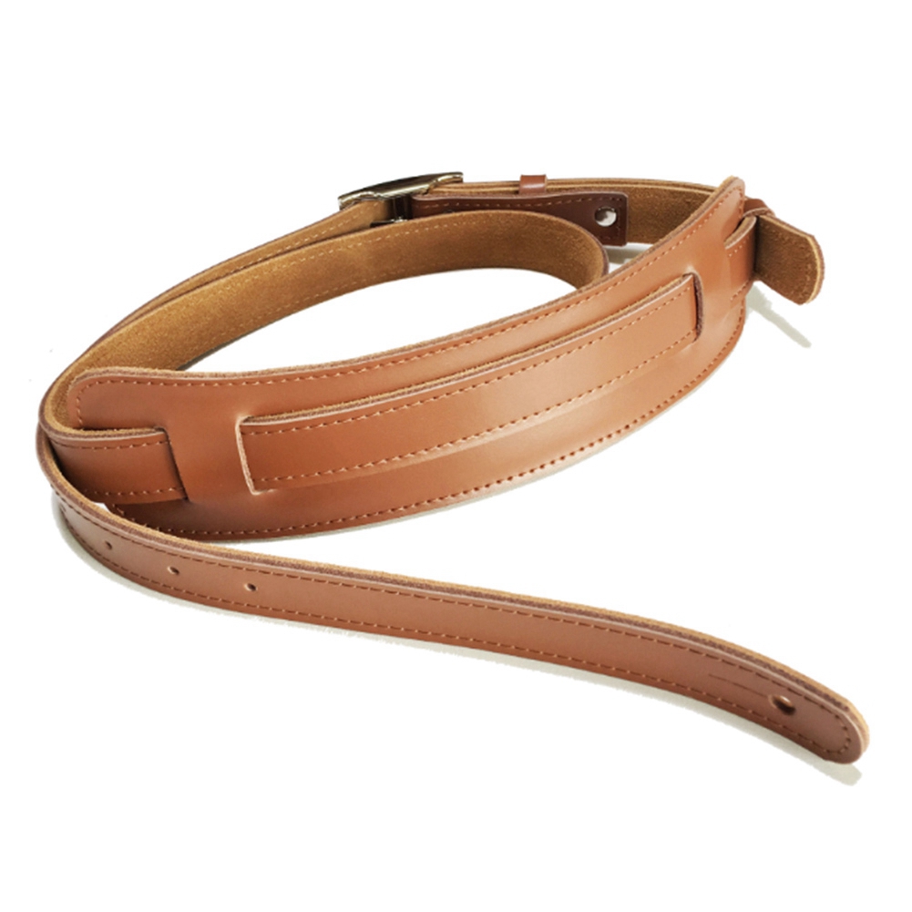 2x Leather and Metal Buckle Electric Guitar Strap Belt Shoulder Pad Adjustable Guitar Straps-White Color & Brown Color