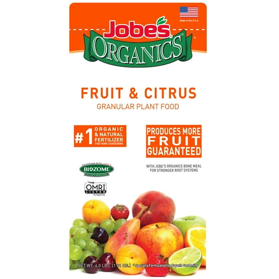 Jobe’s Organics Fruit and Citrus Granular Plant Food, 4lbs, 3-5-5