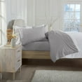 thumbnail image 5 of Market & Place Chalet Solid Cotton Flannel Sheet Set, Full, Dark Grey, 4-Piece, 5 of 6
