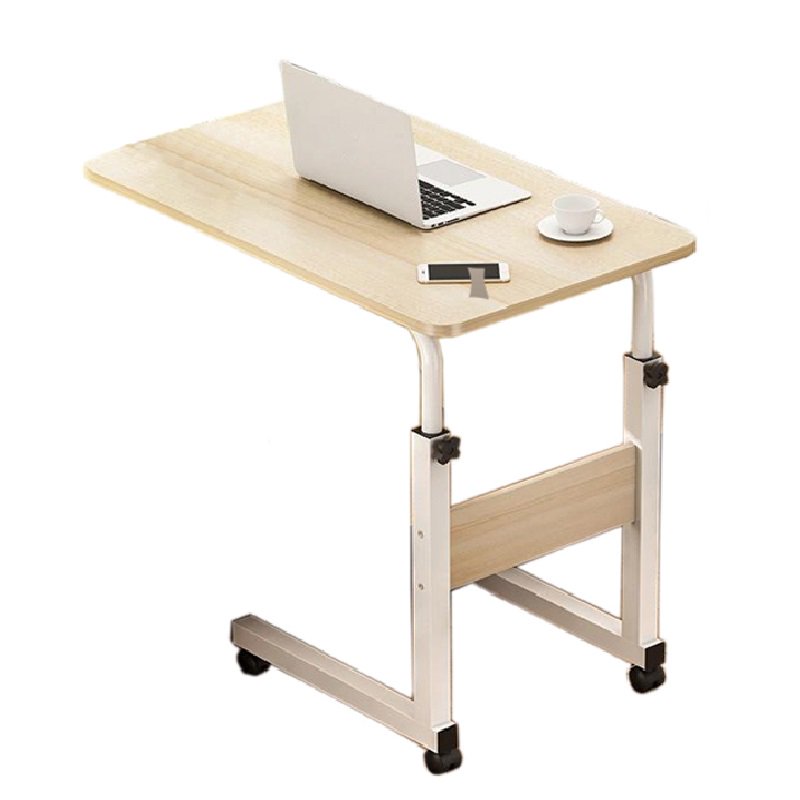 Over Bed Table C Sofa Side Table with Lockable Wheels, Height