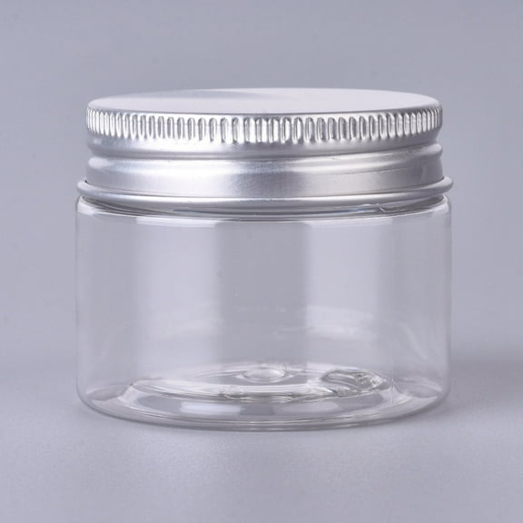 Plastic Empty Cosmetic Containers with Aluminum Screw Top Lids Clear 1-5/8x2 inch(4.1x5cm) Capacity: 40ml(1.35 fl. oz) 40pcs